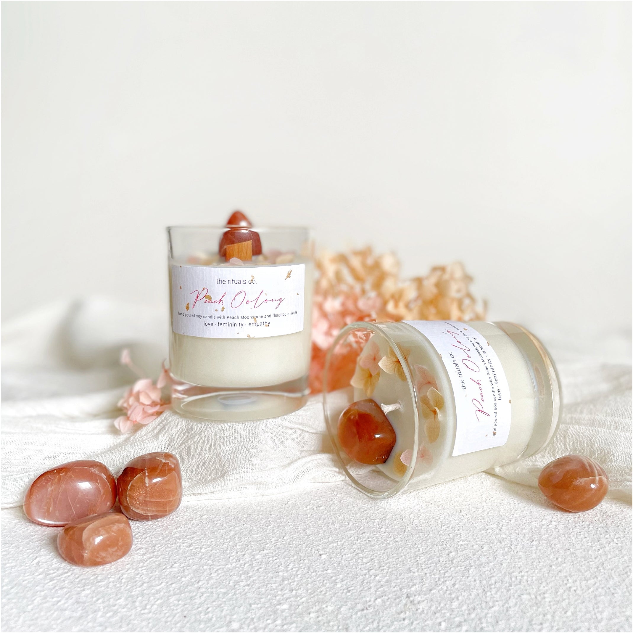 Peach Oolong Crystal Candle