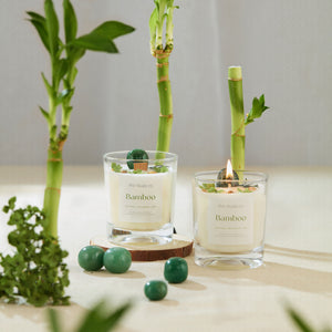 Open image in slideshow, Bamboo Crystal Candle
